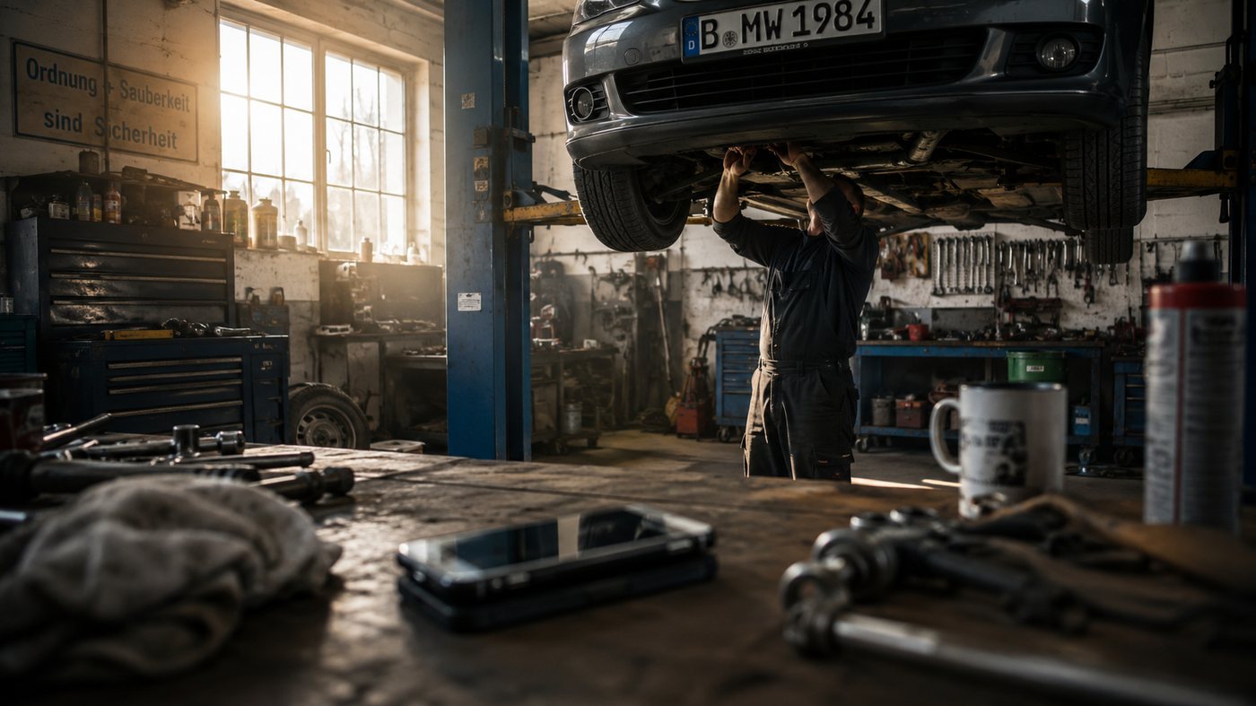 KFZ-Werkstatt bei der Arbeit