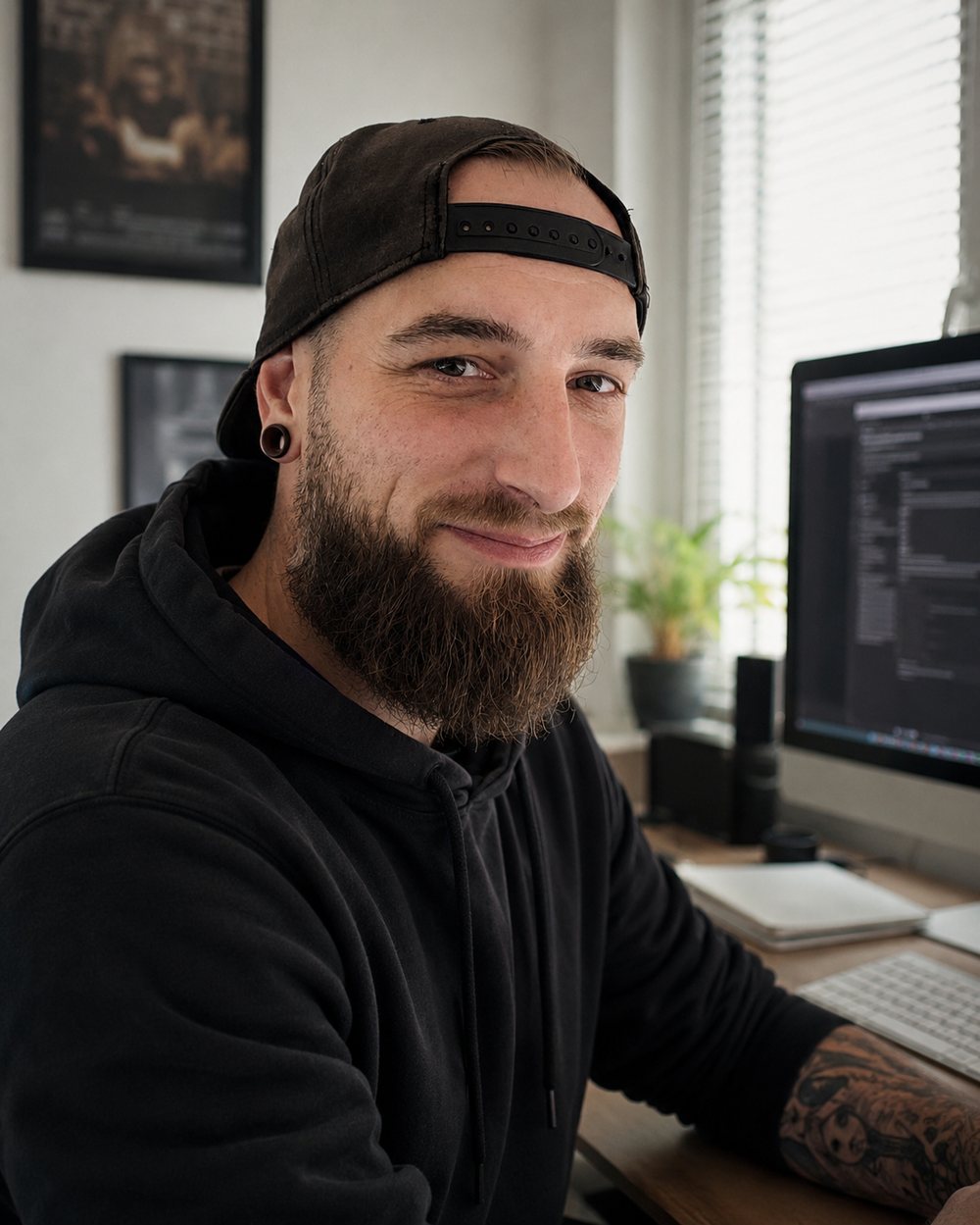Der Entwickler hinter FloW Software am Arbeitsplatz
